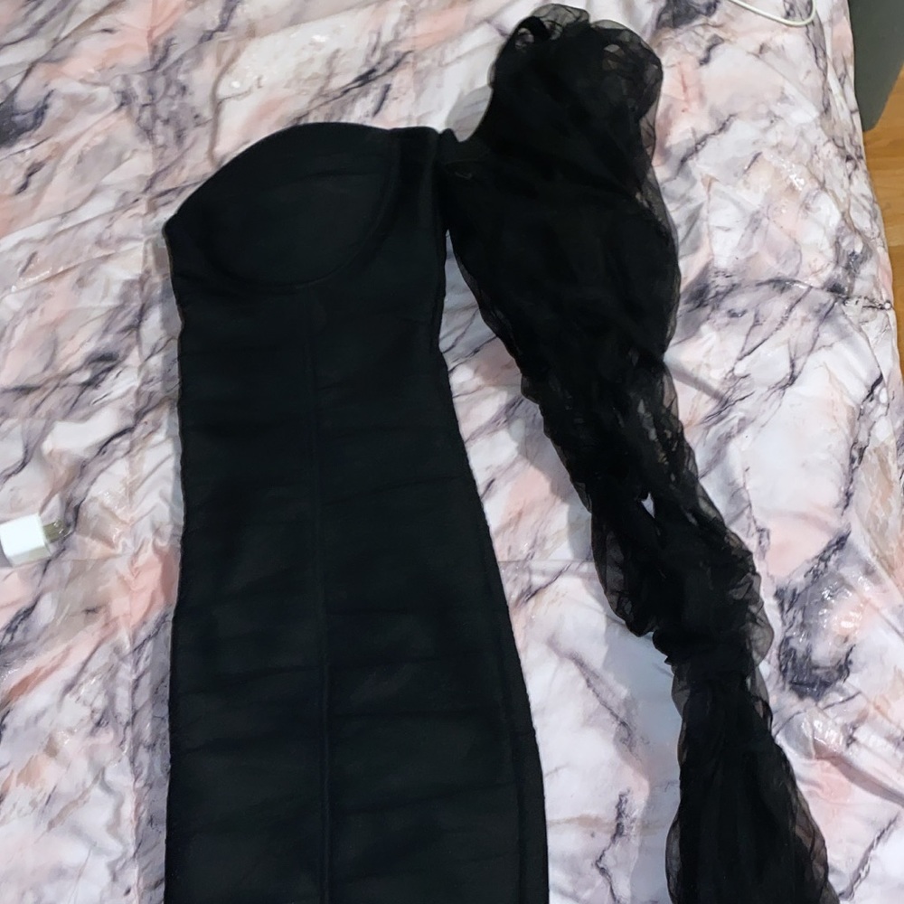 Black ruched Mini dress